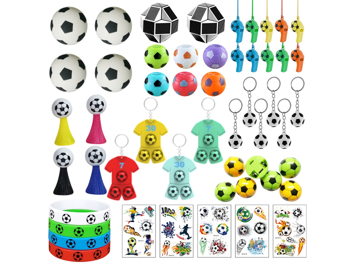 Conjunto De 51 Peças Brinquedos Futebol 2022 Giros Cópias Chaveiros Braceletes Acessórios Torcida