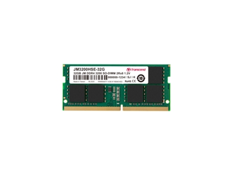 TRANSCEND Memoria Ram para Computadora Portatil 32Go Jm Ddr4 3200Mhz So-Dimm 2Rx8 2Gx8 Cl22 1.2V