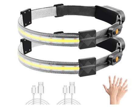Bisbisous VIGA EUROPE Linterna Frontal con 2 Paquetes Linterna Frontal LED superbrillante 1200 lúmenes 3 Modos para Acampar al Aire Libre Pesca Cor...