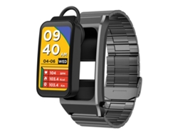 Auriculares Bluetooth 2 en 1 de 1,5 pulgadas con correa de silicona, reloj inteligente con monitorización del sueño (negro)
