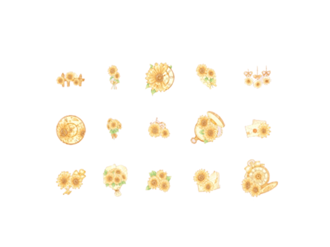 40 Pegatinas Temáticas Para Decoración Hecha A Mano: Flores Románticas, Girasoles, Scrapbooking, Pet.