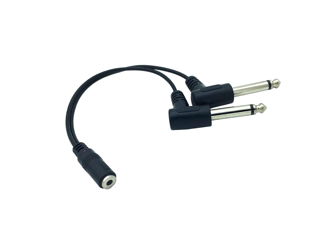 Cable auxiliar de 3,5 mm TRS a dos conectores macho de 6,5 mm para altavoces Jortmrd