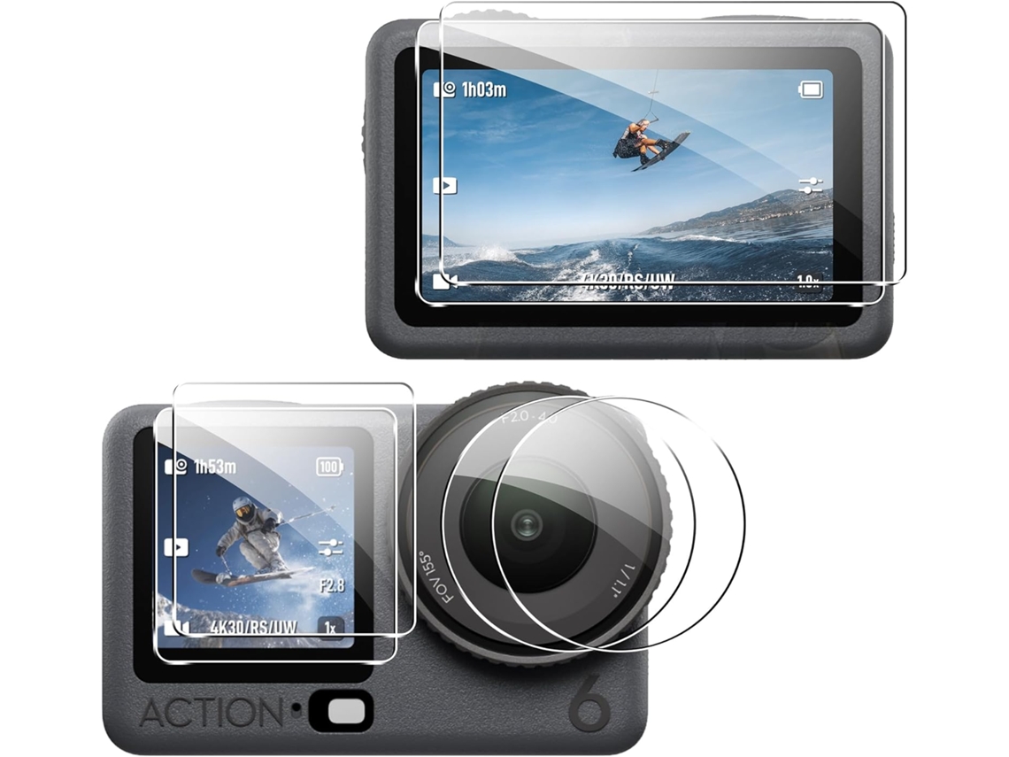 Protector De Pantalla Y Lente De Vidrio Templado Para Dji Osmo Action 6 (2 Unidades) Gertiz