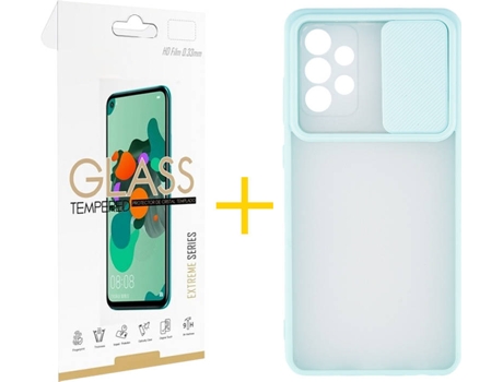 Carcasa y Protector de Pantalla de Vidrio Samsung A72 5G SKYHE Gel Protección Cámara Verde