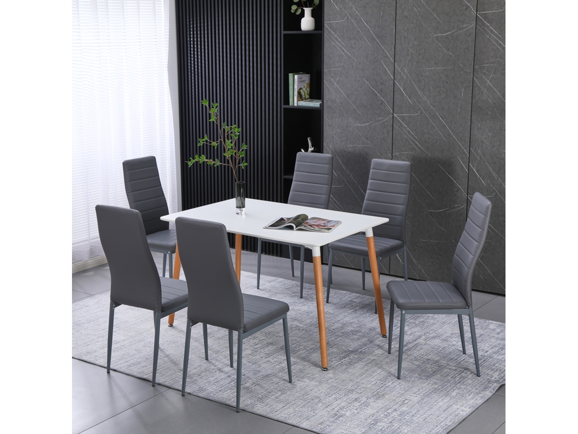 Juego De 6 Sillas De Comedor, Grises, Silla De Oficina