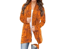 Camisa Halloween Rebe Com Frente Aberta, Manga Longa Solta, Impressão, Casaco Elegante Tipo 4 S