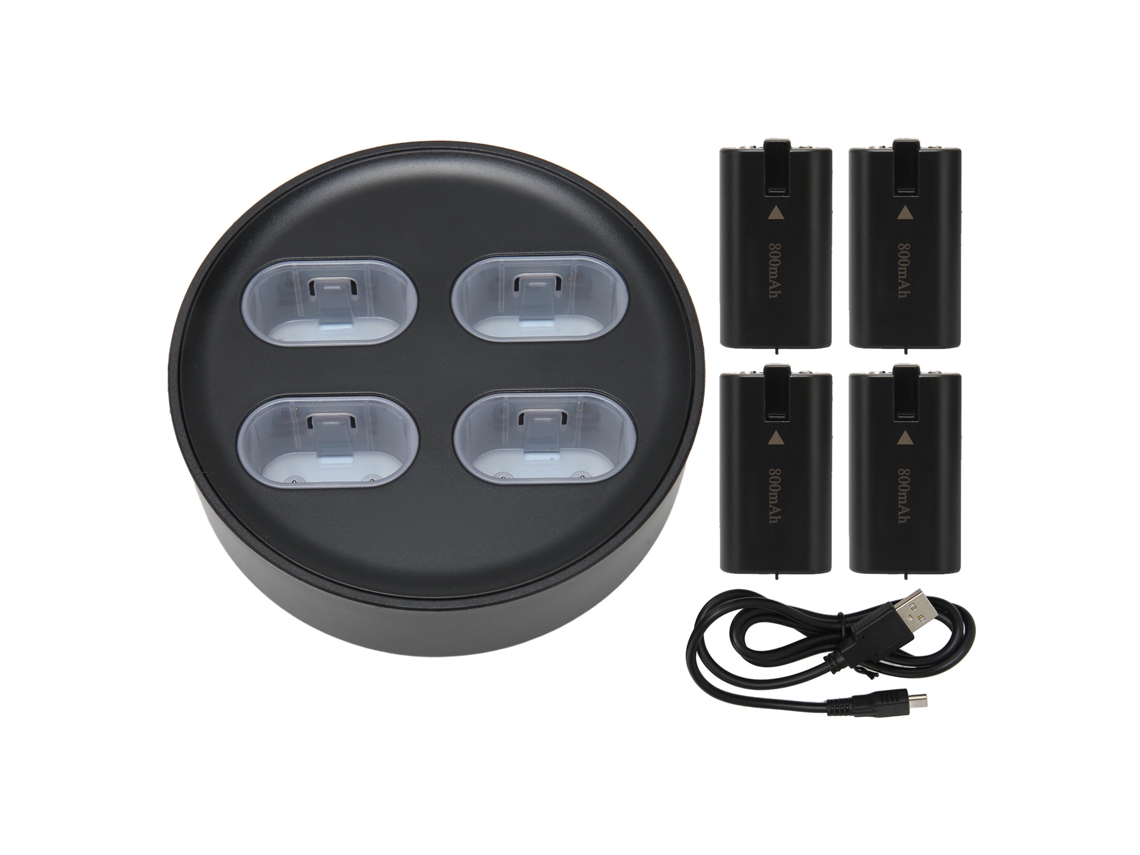 Cargador De Baterías Para Mando De Xbox One Con 4 Baterías Recargables De 800 Mah.