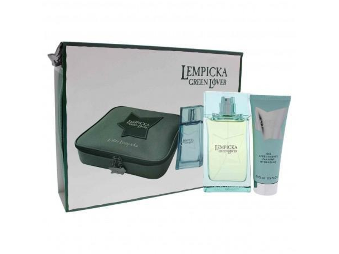 Cofre de Barbear LOLITA LEMPICKA Green Lover For Men Conjunto de 3 Produtos Edt