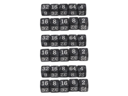 2026-30 Dados Numerados De 6 Caras Múltiplos De 2 Plásticos Ligeros Portátiles Para Enseñanza Juegos De Mesa Negro