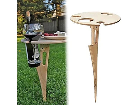 Mesa plegable para exterior, de madera, mesa de picnic, mini mesa plegable, mesa de vino para jardín, exterior, camping, picnic, playa GELLDG