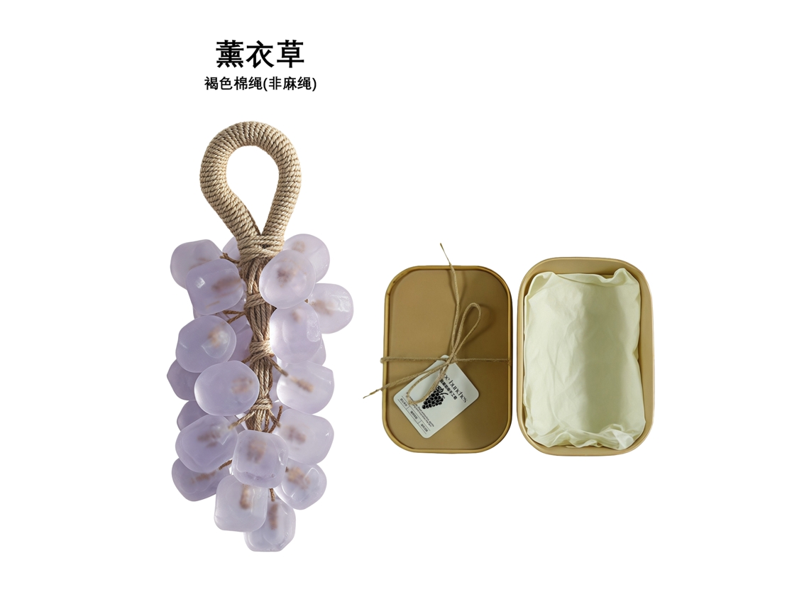 Caja de regalo con jabón de lavanda y uva Grape Gem y bolsa