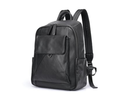 Mochila De Cuero Genuino para Hombres Mochila para Computadora Mochila Escolar para Estudiantes Mochila Grande para Viajes De Negocios-Negro