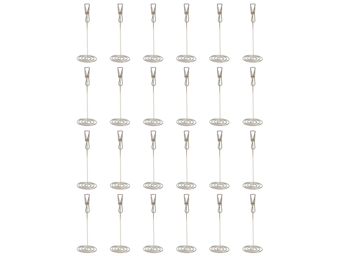 24pcs Portavasos De Mesa Electrolizado Plata Forma Boca De Pez Para Tarjetas Fotos Notas