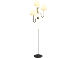 Lámpara de pie Homcom 165cm altura, 3 puntos de luz, interruptor de pie, casquillo E27, potencia máxima 40W