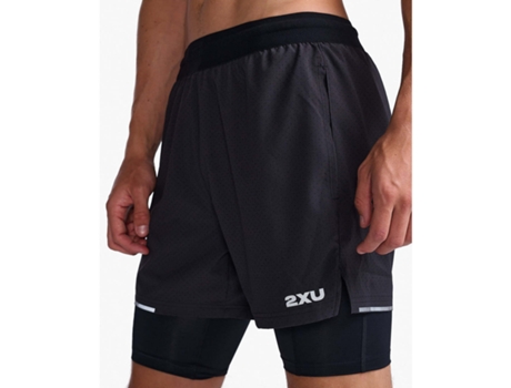 Pantalones Cortos de Hombre 2XU Corto Pulgadas Aero Plateado (S)