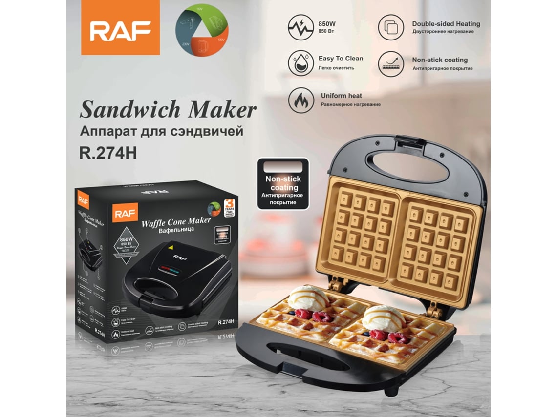 Sandwichera eléctrica de doble cara para uso doméstico, multifuncional para hacer pan y gofres, estándar europeo. Mdug
