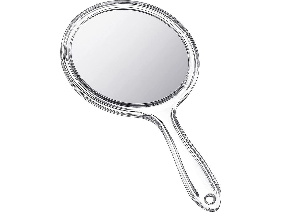 Espejo De Mano De Doble Cara Con Lupa De 1x/2x, Transparente, Con Asa, Portátil Para Maquillaje Y Cuidado Personal.
