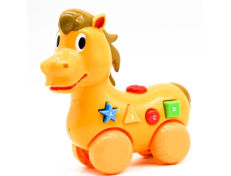 Juguete de Plástico Musical de Animales de Granja Rodantes, Juguetes de Educación Temprana Y Aprendizaje Amarillo