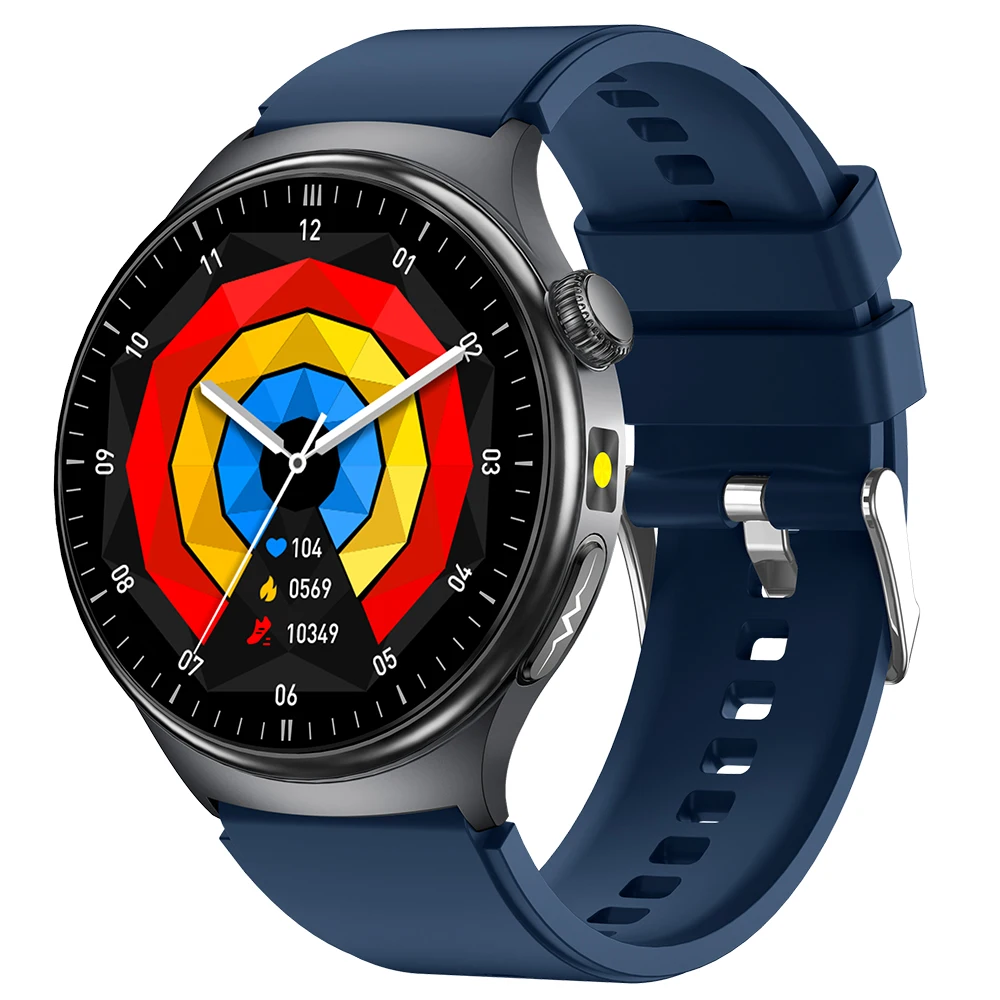(silicone Azul) Smartwatch Com Tela Amoled Sensível Ao Toque De 1,43 Polegadas E Chamadas Bluetooth.