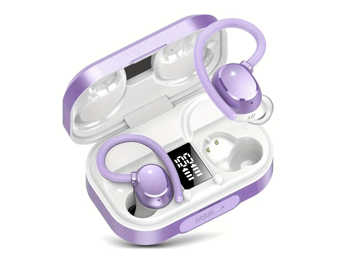 Auriculares Inalámbricos Bluetooth Yizhood Con Cancelación De Ruido, Batería Externa, Tiempo De Reproducción, Color Morado