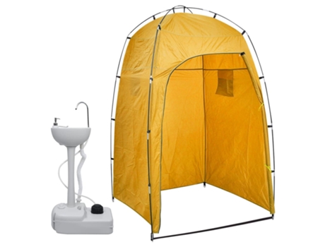vidaXL Lavabo portátil para camping con tienda de campaña 20 L