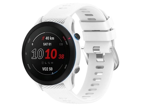 Correa para reloj Garmin Forerunner255 de silicona con textura cruzada blanca de 22mm VENISYMLIS