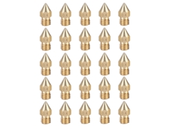 25 boquillas extrusoras de latón de 0,4 mm para impresora 3D MK8, color dorado claro