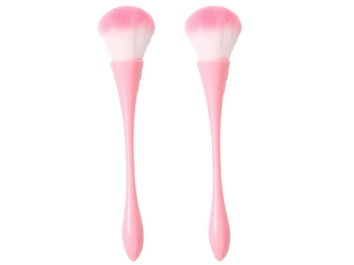 2 Brochas De Maquillaje Grandes Y Suaves, Brocha Kabuki Para Polvos Minerales, Color Rosa.
