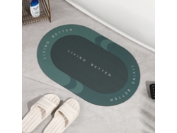 Alfombra de Baño LUUCOZK Antideslizantes Absorbentes Decoración Baño Secado Rápido Poliéster Verde (60x90)