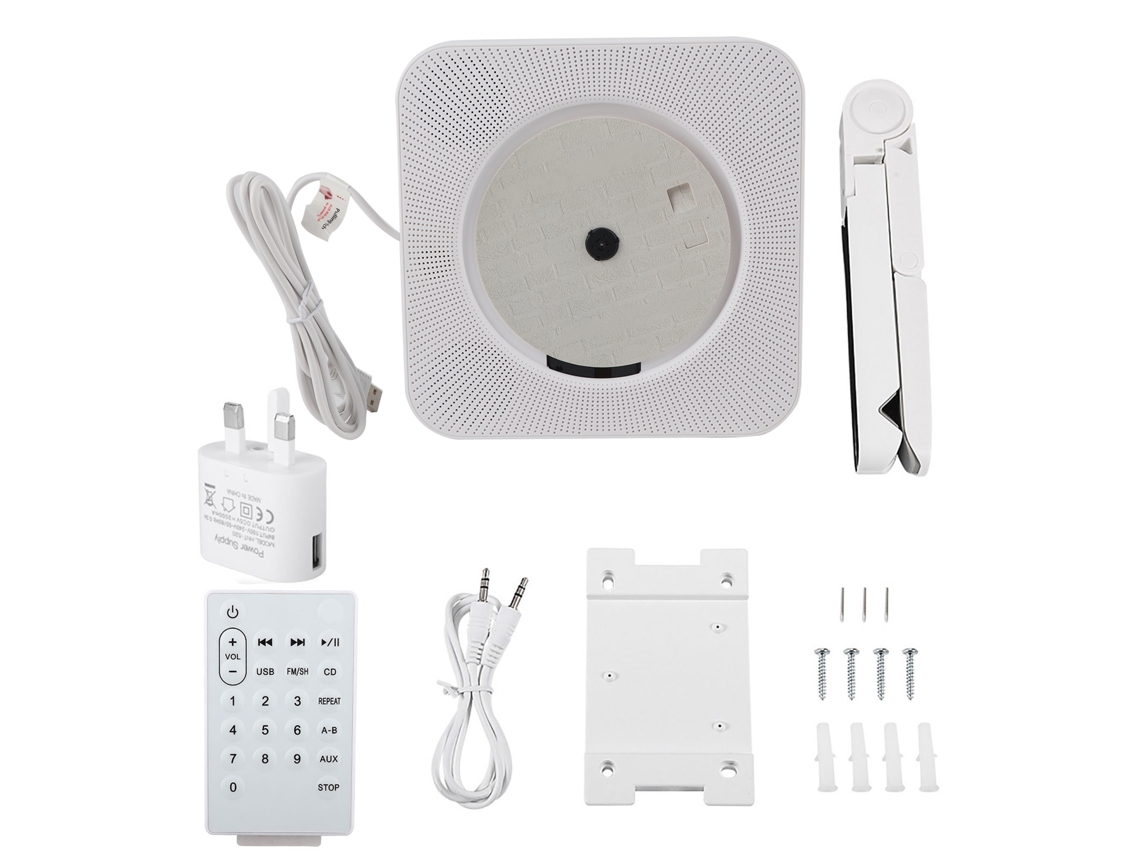 Reproductor De Cd Mp3 Con Bluetooth, Control Remoto, Radio Fm Y Puerto Usb. Se Puede Montar En La Pared.