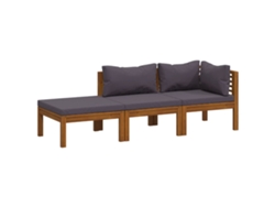 Maison Exclusive - Muebles De Jardín 3 Pzas Cojines Madera Maciza De Acacia