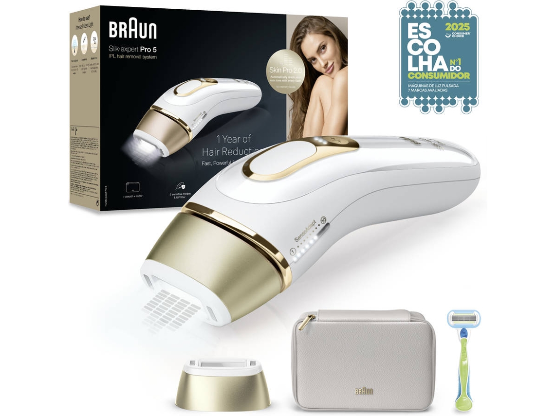 Depiladora de Luz Pulsada BRAUN Silk Expert S5 Pl5052 1Un (IPL - Multi-zonas - Corriente)