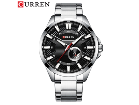 Relojes para hombre, reloj con correa de acero inoxidable para relojes de pulsera con calendario a prueba de agua, carcasa blanca y negra LUUCOZK