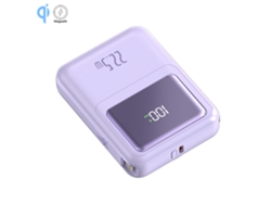 Powerbank 10.000mah Con Carga Rápida Pd22,5w Y Carga Inalámbrica De 15w. Cables Usb-c Y Lightning Integrados. Pantalla Led De Carga.