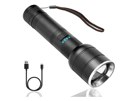 BISBISOUS B50-P50 Linterna LED de Alto Lumen 3 Modos de Iluminación Zoom Impermeable Negro