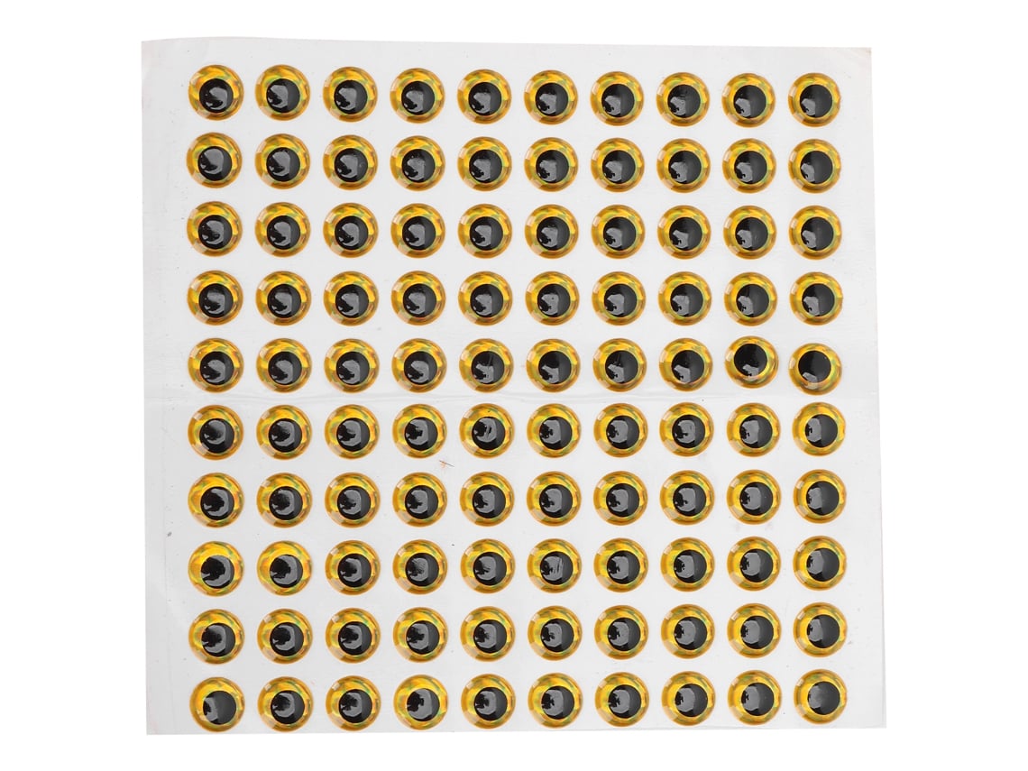 Danu26-100pcs Ojos De Lure De Pesca 9mm 3d Realistas Para Hacer Bait Golden