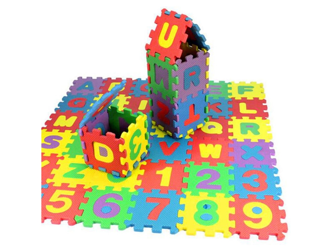 Quebra-cabeça de 36 peças, brinquedo para presente, matemática, letras, números, decoração para casa, almofada