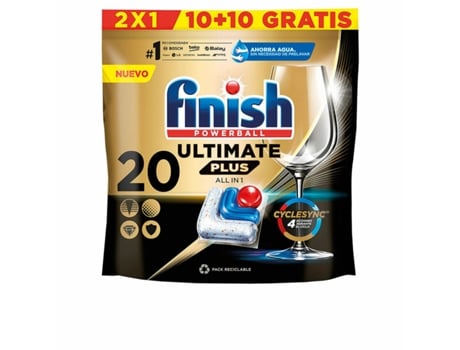 Pastillas para Lavavajillas FINISH Ultimate Plus (20 Unidades)