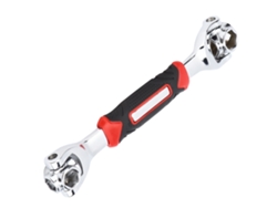 Llave de tubo rotativa de alta velocidad 8 en 1 de acero al carbono con dos puntas, llave para huesos 1219 (sin imán)