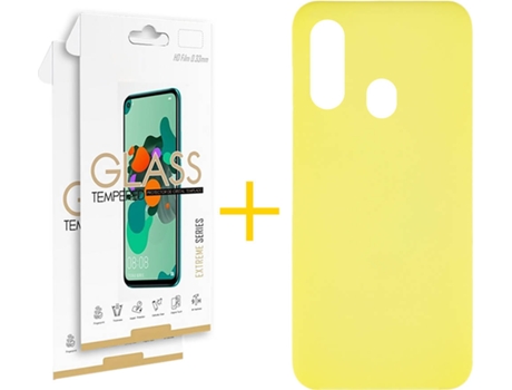 Carcasa + 2 Protectores de Pantalla Samsung A20e SKYHE Amarillo
