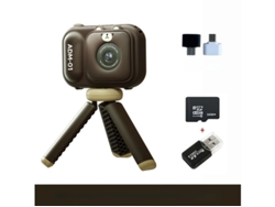 Mini cámara digital para niños, 4800 W, HD, 24 pulgadas, con trípode, 32 g, color marrón, Yizhood