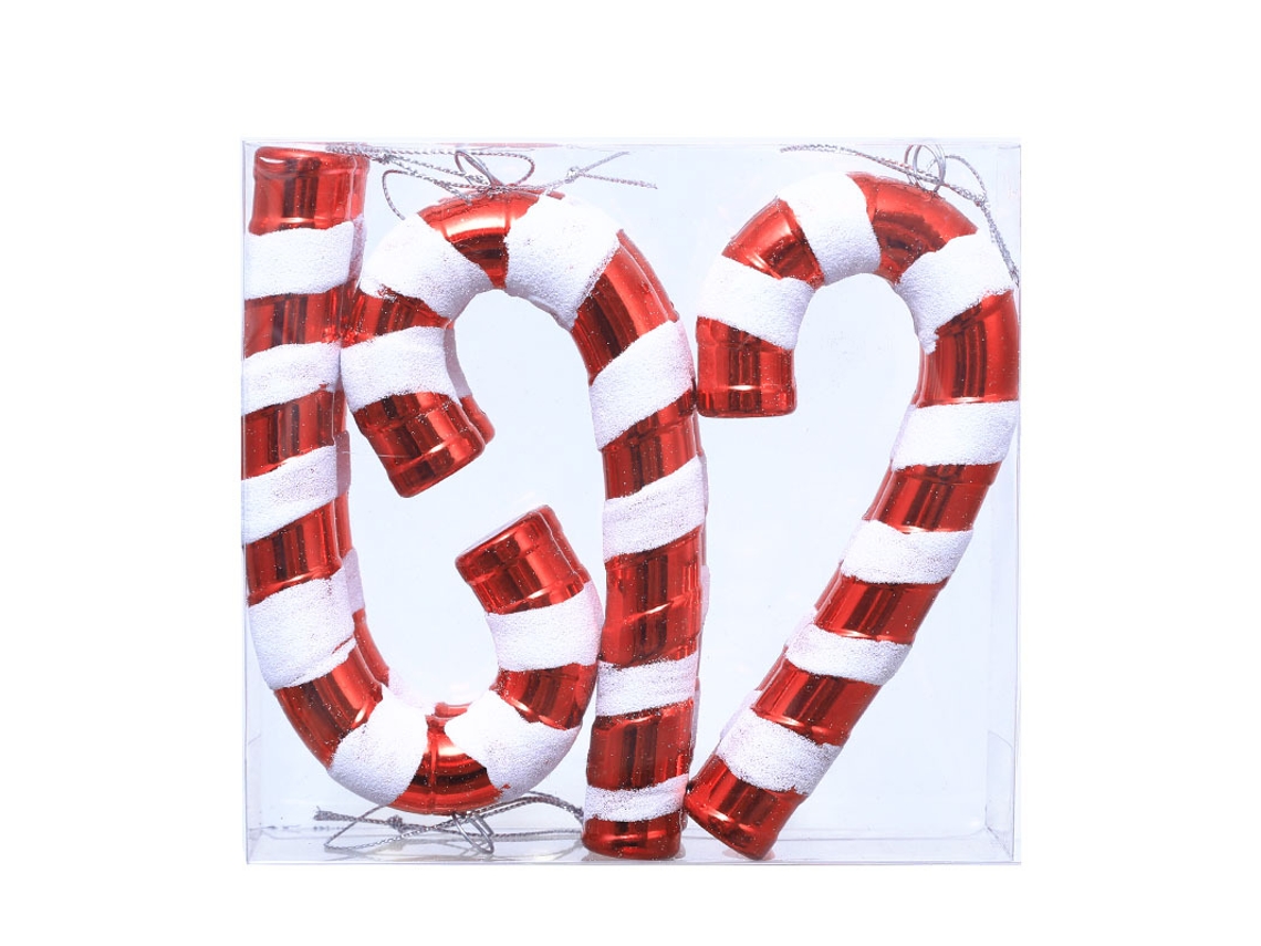 Adornos navideños, colgantes pequeños, bastones de caramelo, regalos navideños grandes Yunzii (6 unidades)