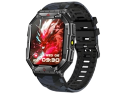 Reloj inteligente militar para hombre con linterna LED, resistente, de 2,01", resistente al agua hasta 3 ATM, con más de 100 modos y canales.