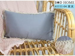 Almofada Com Franjas Totalmente Embrulhada Cinzento 30*50 Cm BOD HOME
