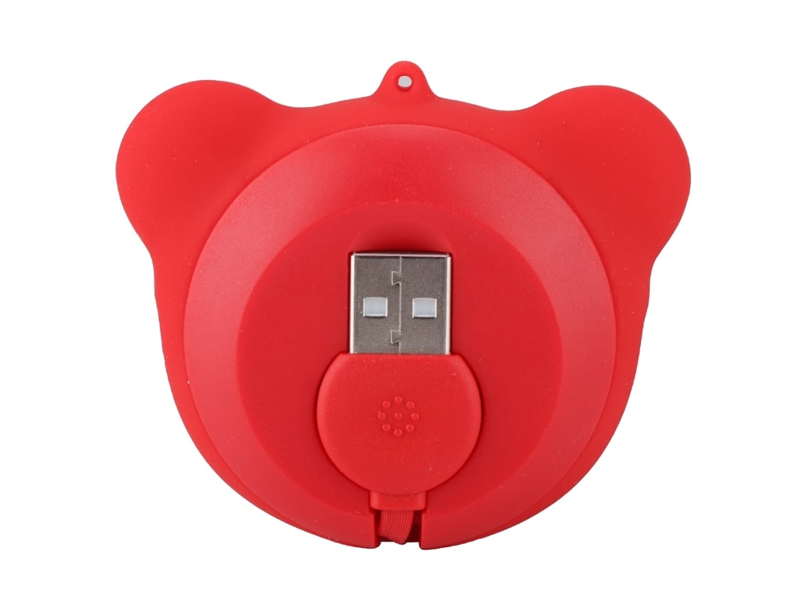 Cable De Carga Enrollado Retráctil Usb De Dibujos Animados 3 En 1 De 100 Cm 5v 2.4a Rojo