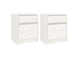 Juego de 2 mesitas de noche de pino macizo blanco MAISON EXCLUSIVE (40x31x50 cm)