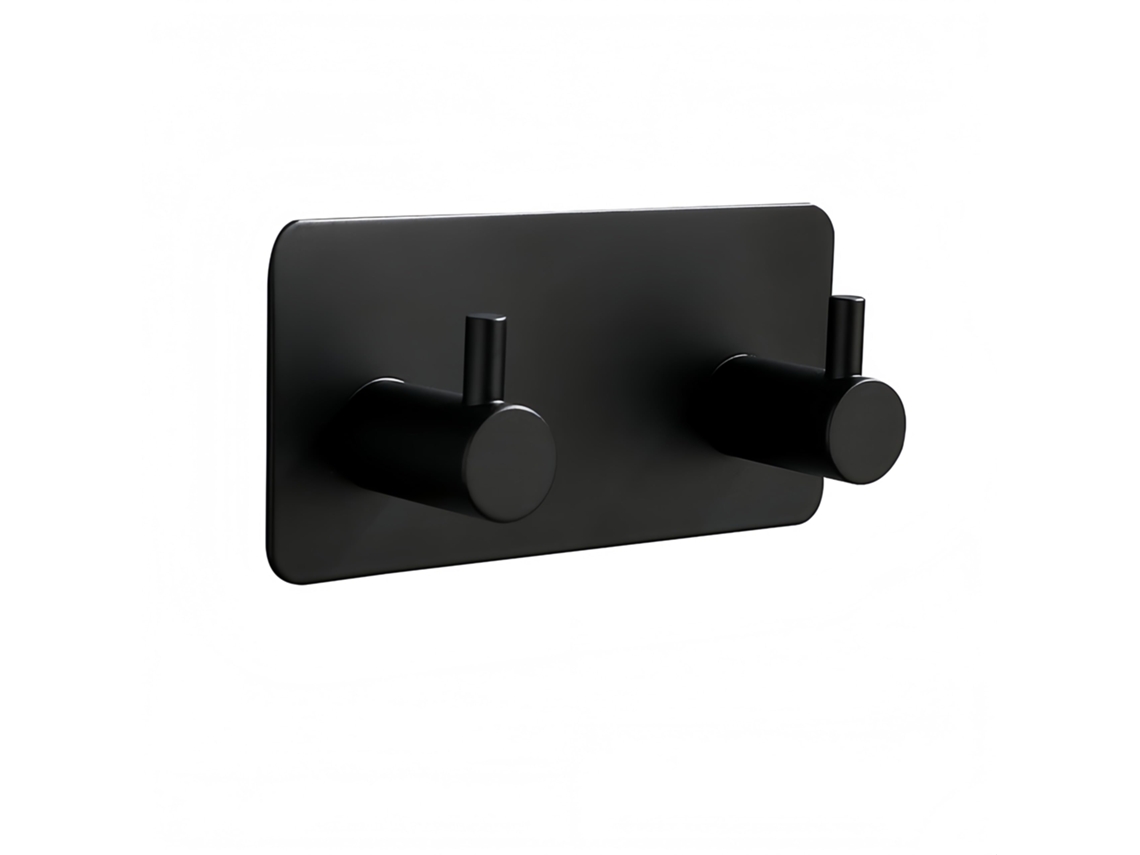 Gancho Adhesivo Negro Mate Sin Clavos, Resistente Al Agua. Ideal Para Abrigos, Albornoz Y Esponja De Baño, Válido Para Baño, Cocina Y Puerta.