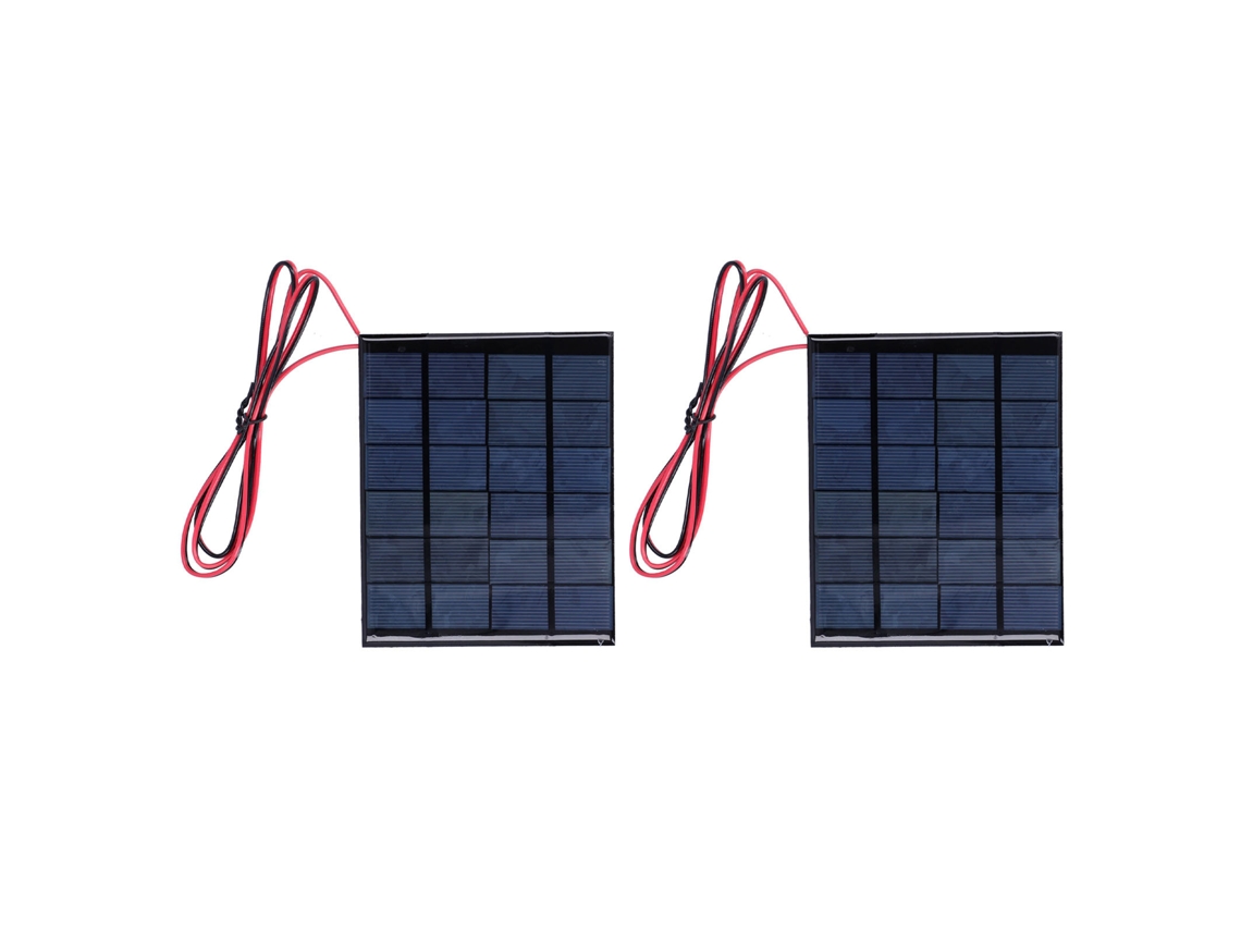 2 Módulos Solares Mini De Panel Epoxi De 6 V Y 2 W Con Cable De 100 Cm. Accesorios Electrónicos.