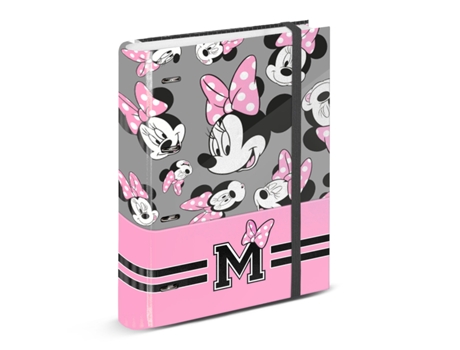 Minnie Mouse Ribbons Carpesano 4 Anillas Papel Cuadriculado, Gris