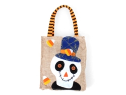 Bolsa para dulces Calavera de lino de 20x15 cm